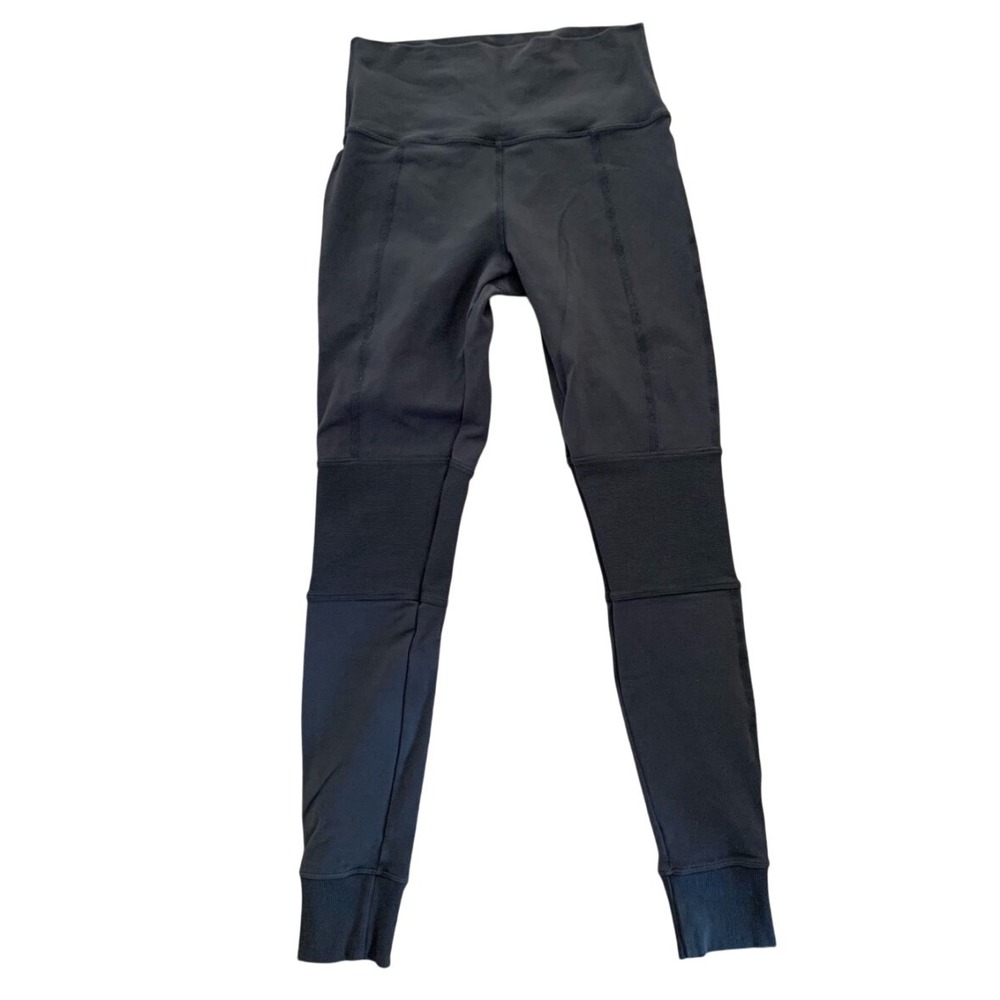 Alo Leggings Avenue High Rise Moto Women Size XS Dark Gray Yoga‎ Workout